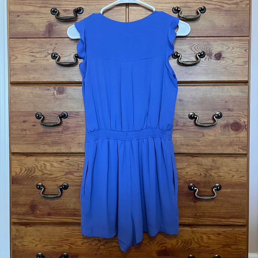 Express Periwinkle Blue Ruffled Romper Size 0 - Picture 2 of 4